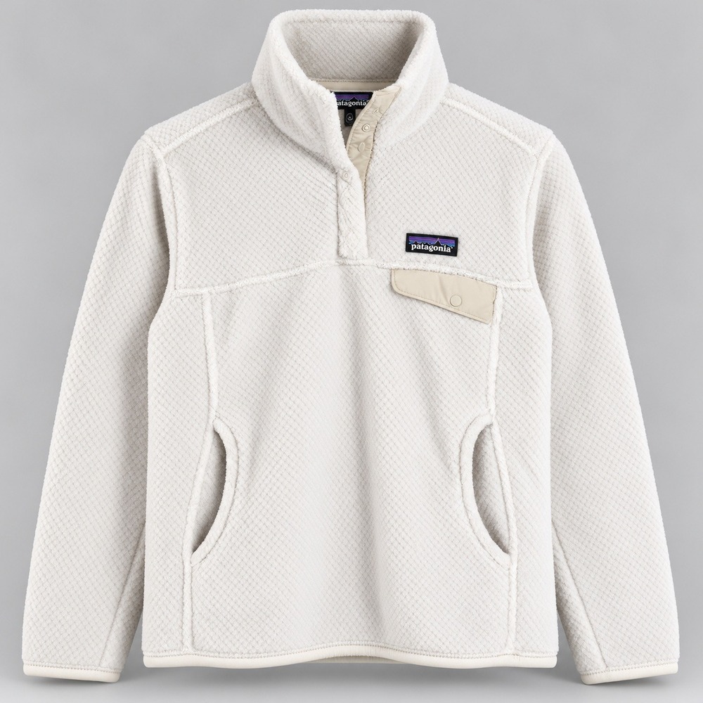 Patagonia Re-Tool Snap-T Fleece Pullover Cream White Womens Small Polartec